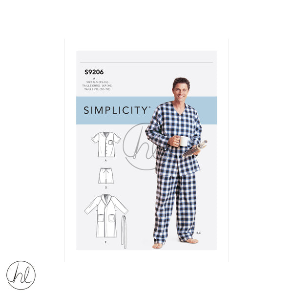 SIMPLICITY ADULT PATTERN S9206