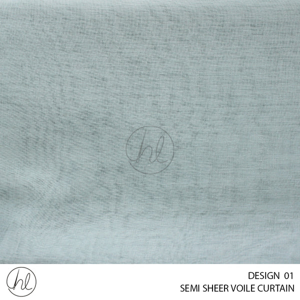 SEMI SHEER VOILE READY-MADE CURTAIN (500X218) (DUCK EGG) (DESIGN 01)