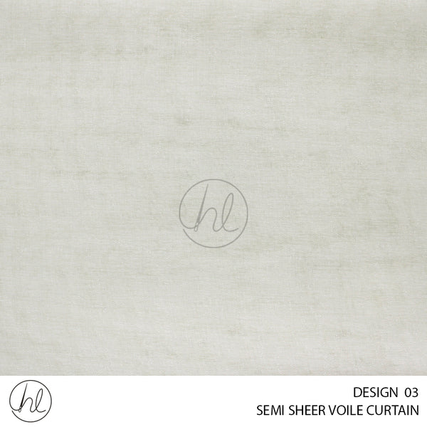 SEMI SHEER VOILE READY-MADE CURTAIN (500X218) (CREAM) (DESIGN 03)