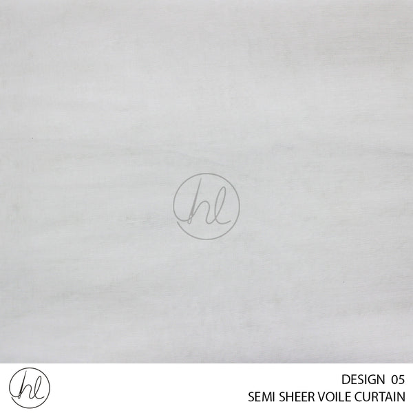 SEMI SHEER VOILE READY-MADE CURTAIN (500X218) (WHITE) (DESIGN 05)