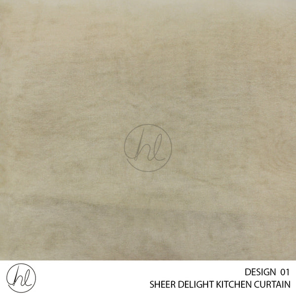 SHEER DELIGHT READY-MADE KITCHEN CURTAIN (250X120) (GOLD) (DESIGN 01)