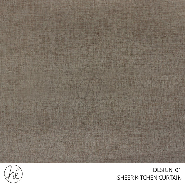 SHEER KITCHEN READY-MADE CURTAIN (250X120) (MOCHA) (DESIGN 01)