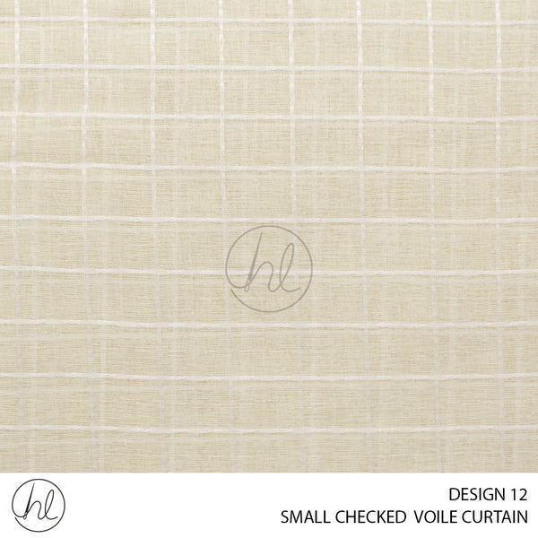 SMALL CHECKED VOILE READY-MADE CURTAIN (500X218) (DESIGN 12)