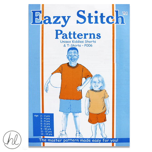EAZY STITCH PATTERNS - UNISEX KIDDIES SHORTS & T-SHIRTS (P006)