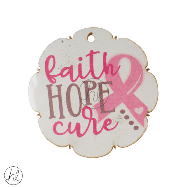 WOODEN BEAD BREAST FAITH HOPE CURVE